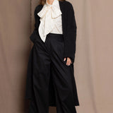 black silk wide trousers