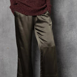 Luxury Silk Trouser Pants in green