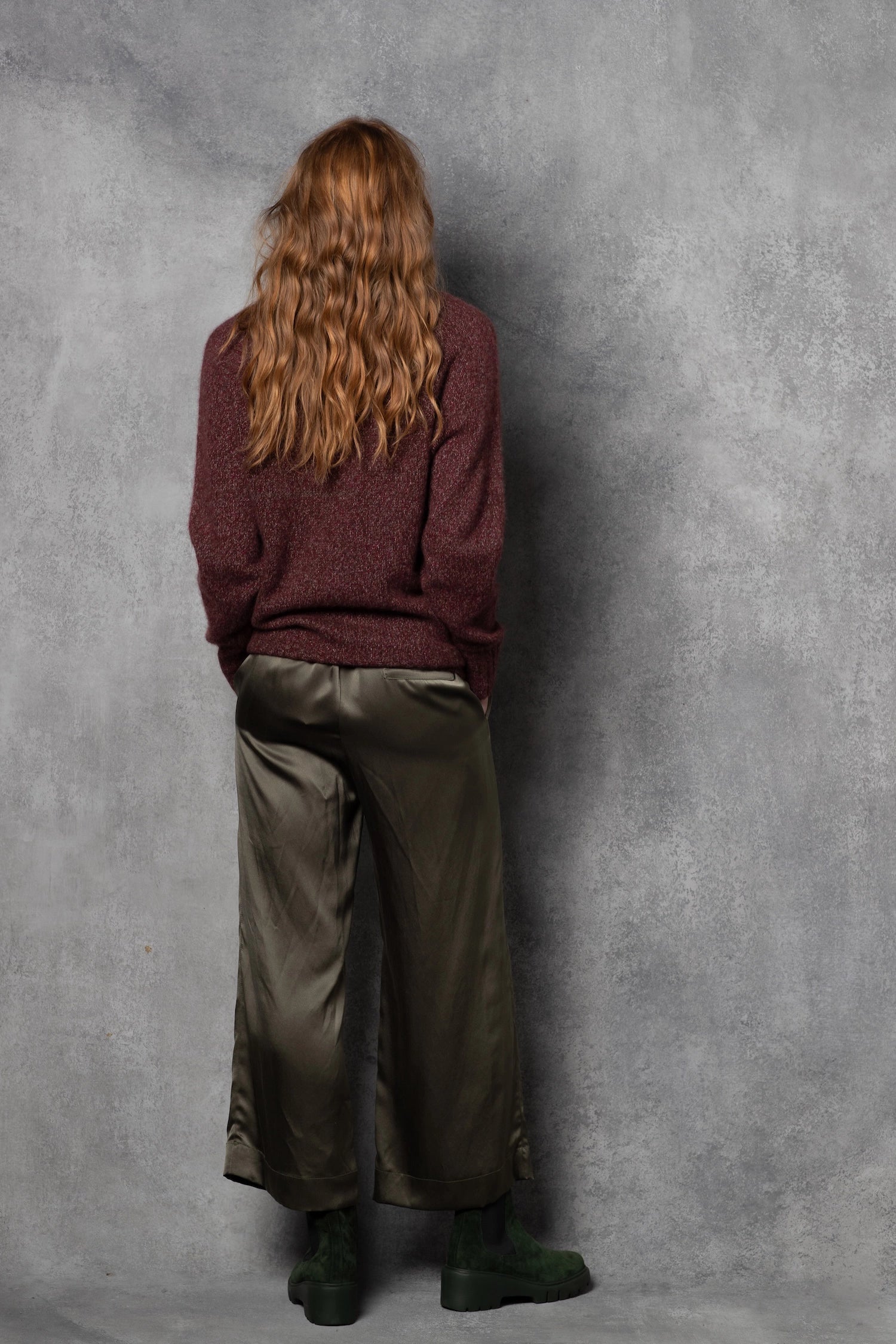 Luxury Silk Trouser Pants in green