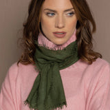 small cashmere scarf in green