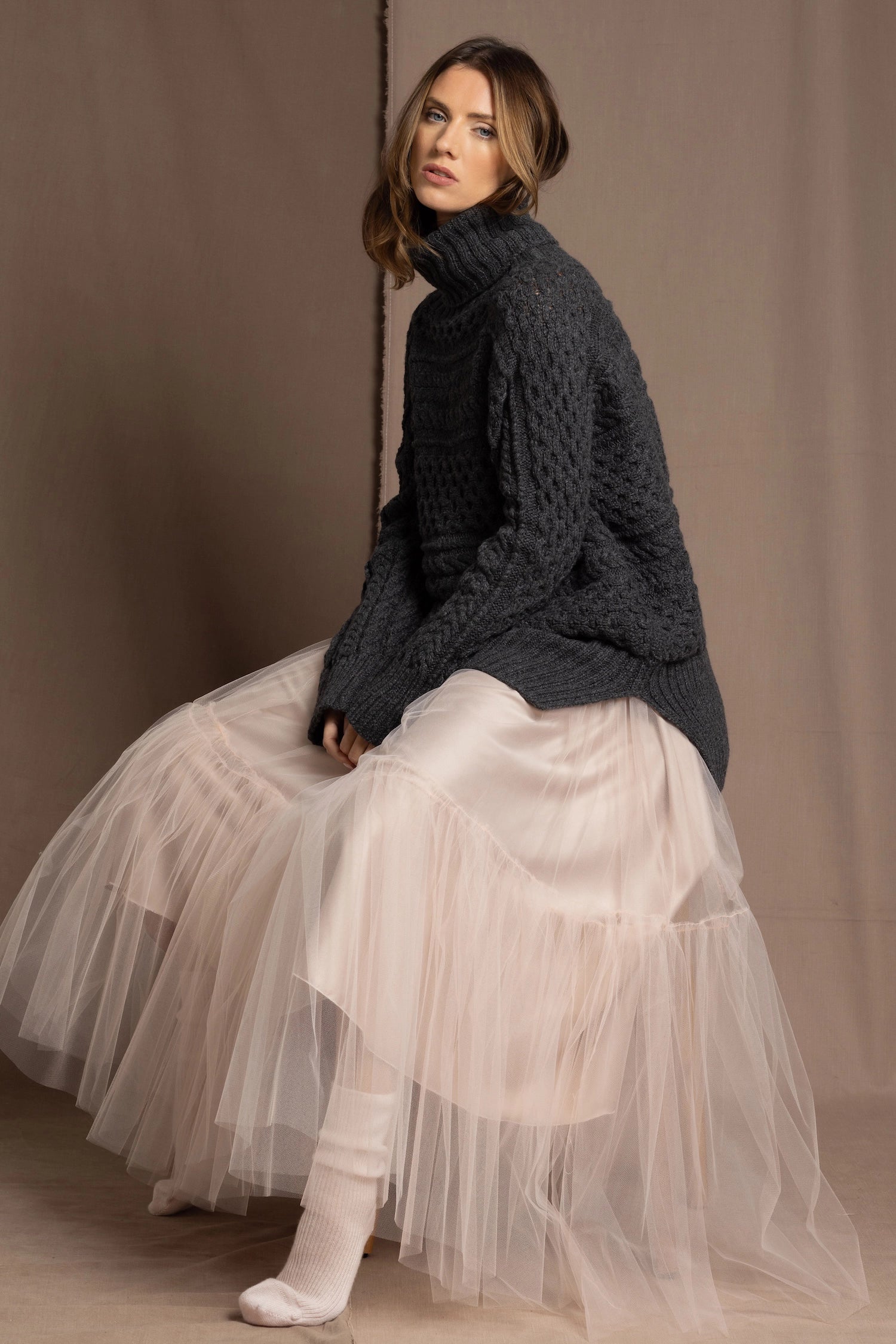tulle skirt in light pink
