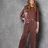 Luxury Silk Velvet Top in Dusty Pink