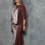 Silk Velvet Asymmetrical Skirt | Rose Nude