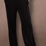 velvet trousers in black