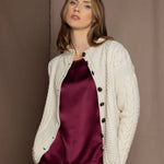 cashmere aran sweater in cream