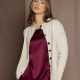 cashmere aran sweater in cream