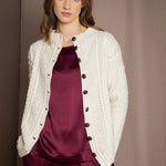 cashmere aran sweater in cream