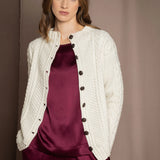 cashmere aran sweater in cream