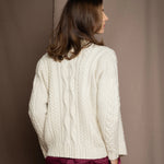 cashmere aran sweater in cream