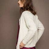 cashmere aran sweater in cream