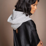 Cable Cashmere Hood | Pale Grey