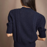Audrey Short Sleeve Cashmere Aran Sweater