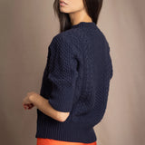 Audrey Short Sleeve Cashmere Aran Sweater