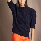 Audrey Short Sleeve Cashmere Aran Sweater