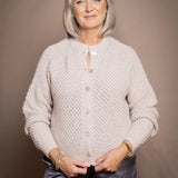Blackberry Cashmere Aran Cardigan | Marshmallow