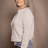 Blackberry Cashmere Aran Cardigan | Marshmallow