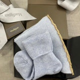 Luxury Cashmere Gift Set Socks and Scarf in Pale Blue