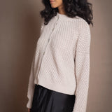 Blackberry Cashmere Aran Cardigan | Marshmallow