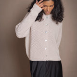 Blackberry Cashmere Aran Cardigan | Marshmallow