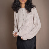 Blackberry Cashmere Aran Cardigan | Marshmallow