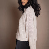Blackberry Cashmere Aran Cardigan | Marshmallow