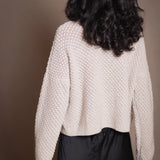 Blackberry Cashmere Aran Cardigan | Marshmallow