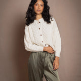 Róisín Kaschmir-Aran-Cardigan | Creme