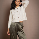 Róisín Kaschmir-Aran-Cardigan | Creme