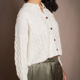 Róisín Kaschmir-Aran-Cardigan | Creme