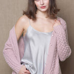 Luxury Cashmere Aran Irish Sweater in Pink