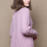 Luxury Cashmere Aran Irish Sweater in Purple
