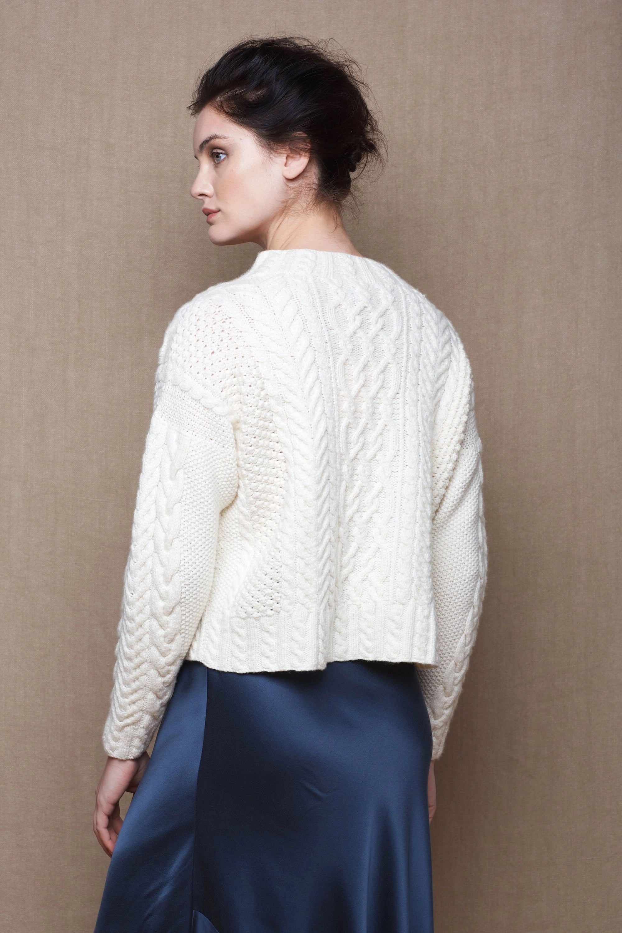 Aisling Aran Cashmere Cardigan  Made by Hand in Ireland – Madigan