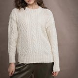Scéal Cashmere Aran Crew Neck Sweater