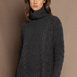 Cashmere Aran Jumper in Grey
