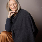 Madi Cashmere Cape | Charcoal