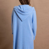 Full Bloom Hooded Cardi Coat | Sky Blue