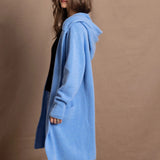 Full Bloom Hooded Cardi Coat | Sky Blue