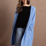 Full Bloom Hooded Cardi Coat | Sky Blue