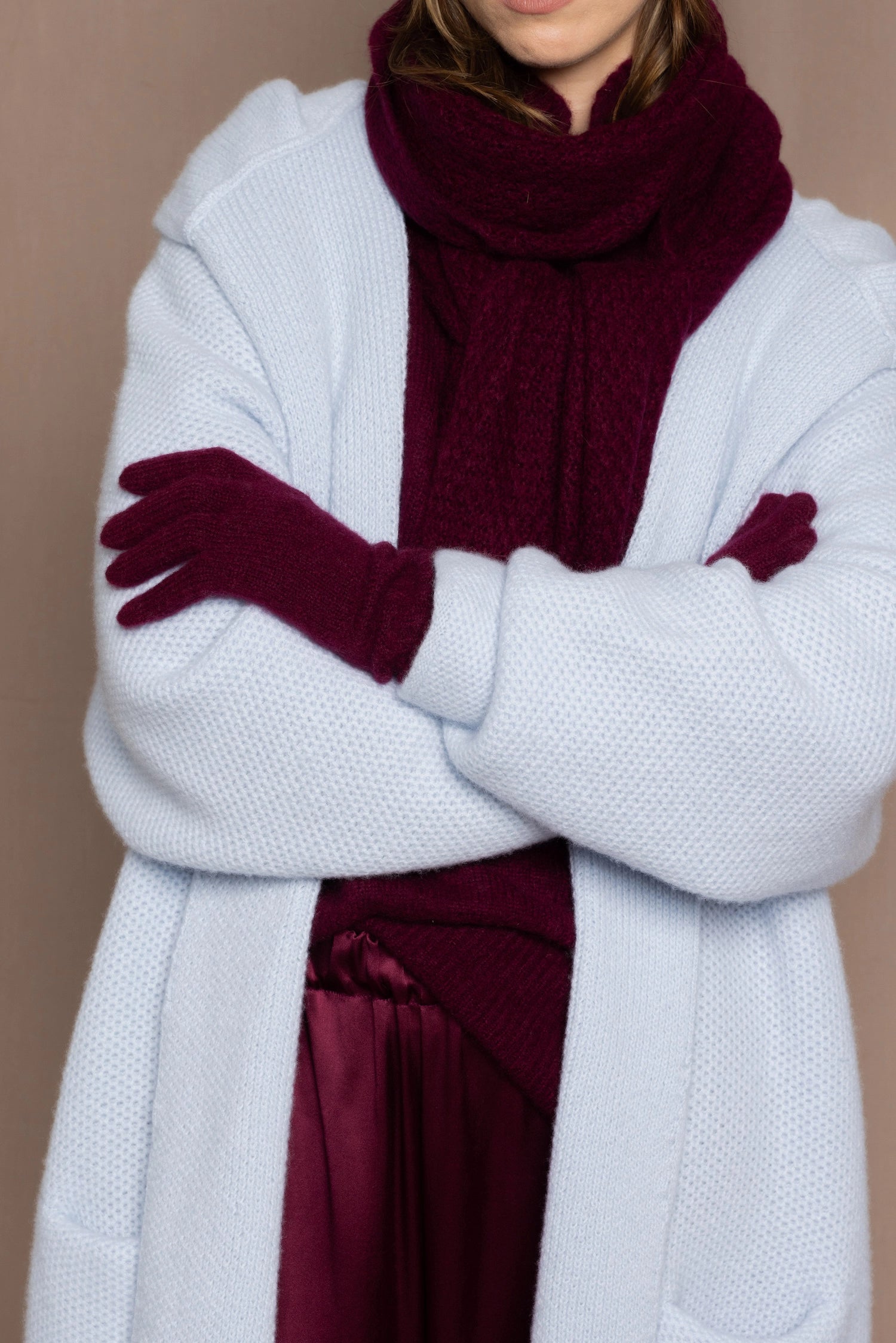 Cashmere Gloves in Burgundy