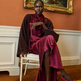 Cashmere Kaftan Coatigan | Truffle & Cassis