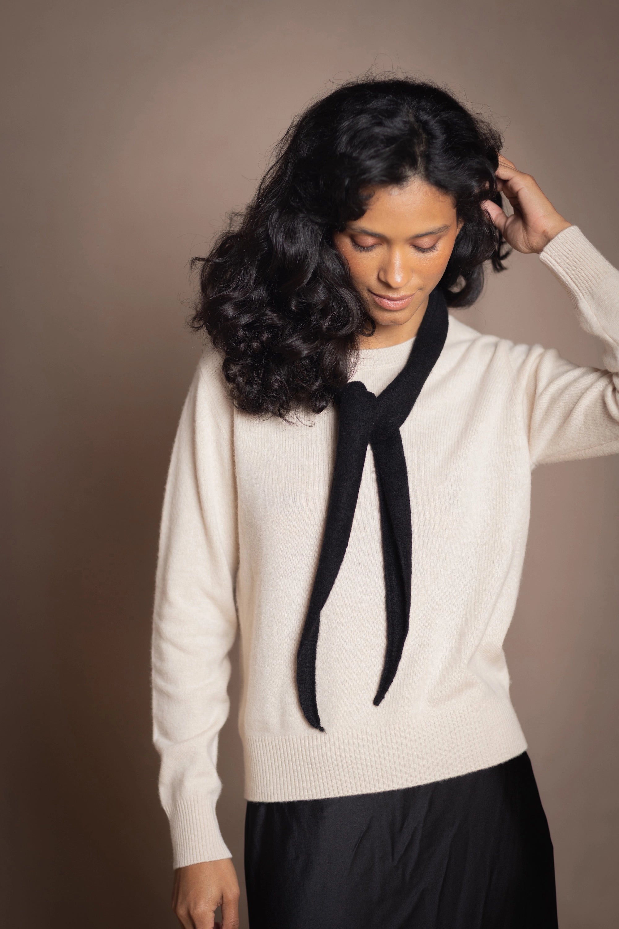 Small Cashmere Kitten Scarf | Black