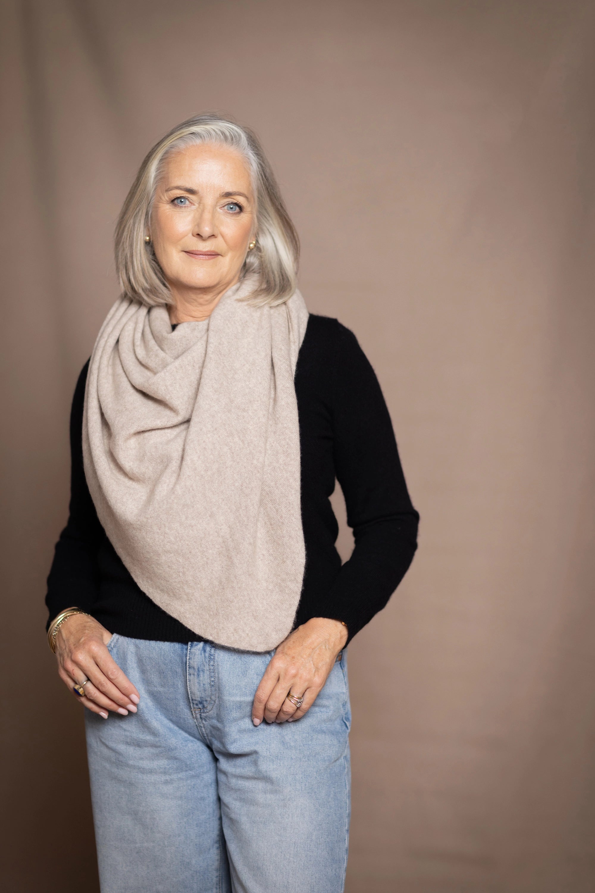 Large Cashmere Triangle Scarf