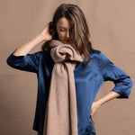 Large Pure 100% Cashmere Wrap Shawl in Beige