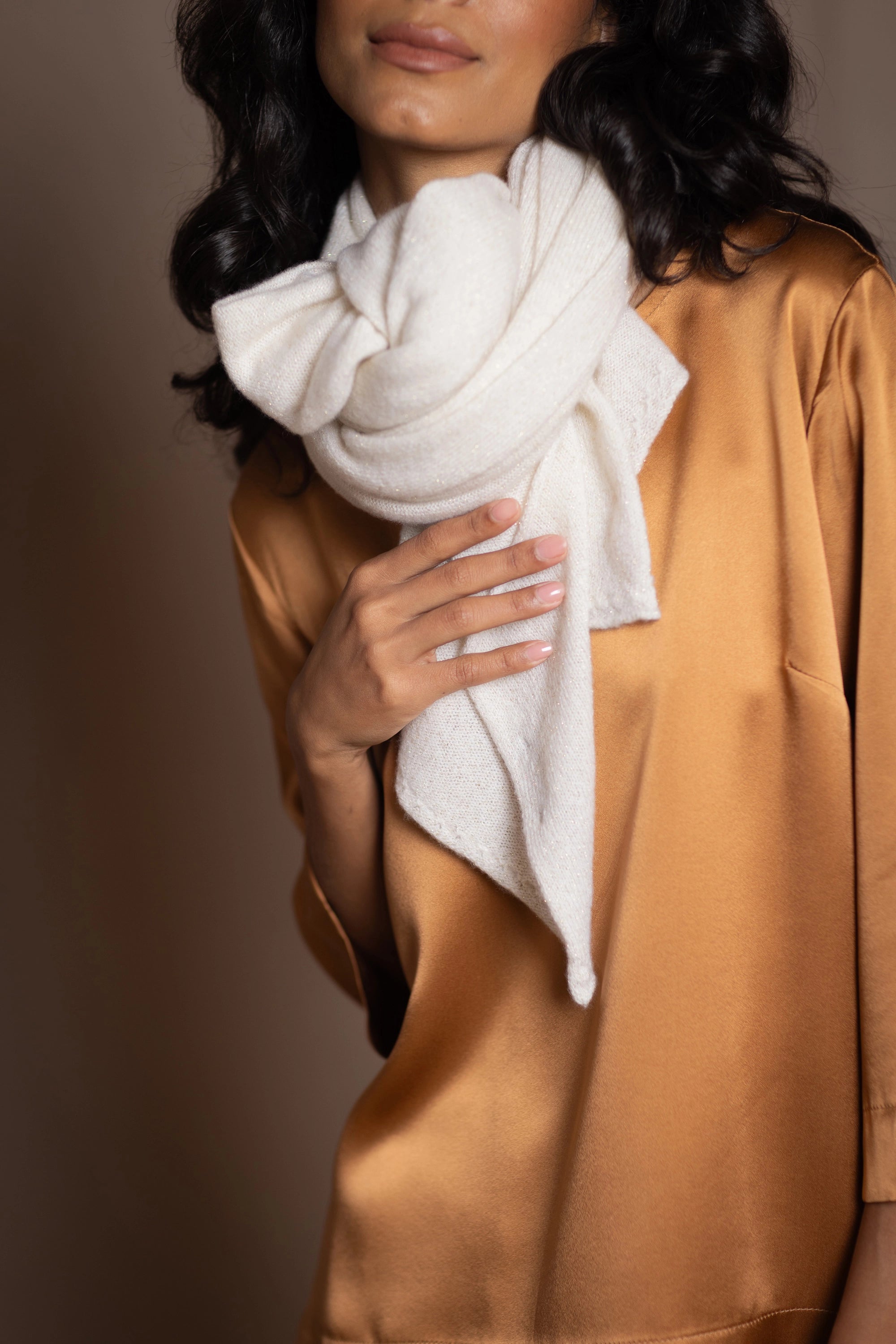 Jessie Cashmere Wrap | Glisten Ivory