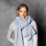 cashmere scarf light blue