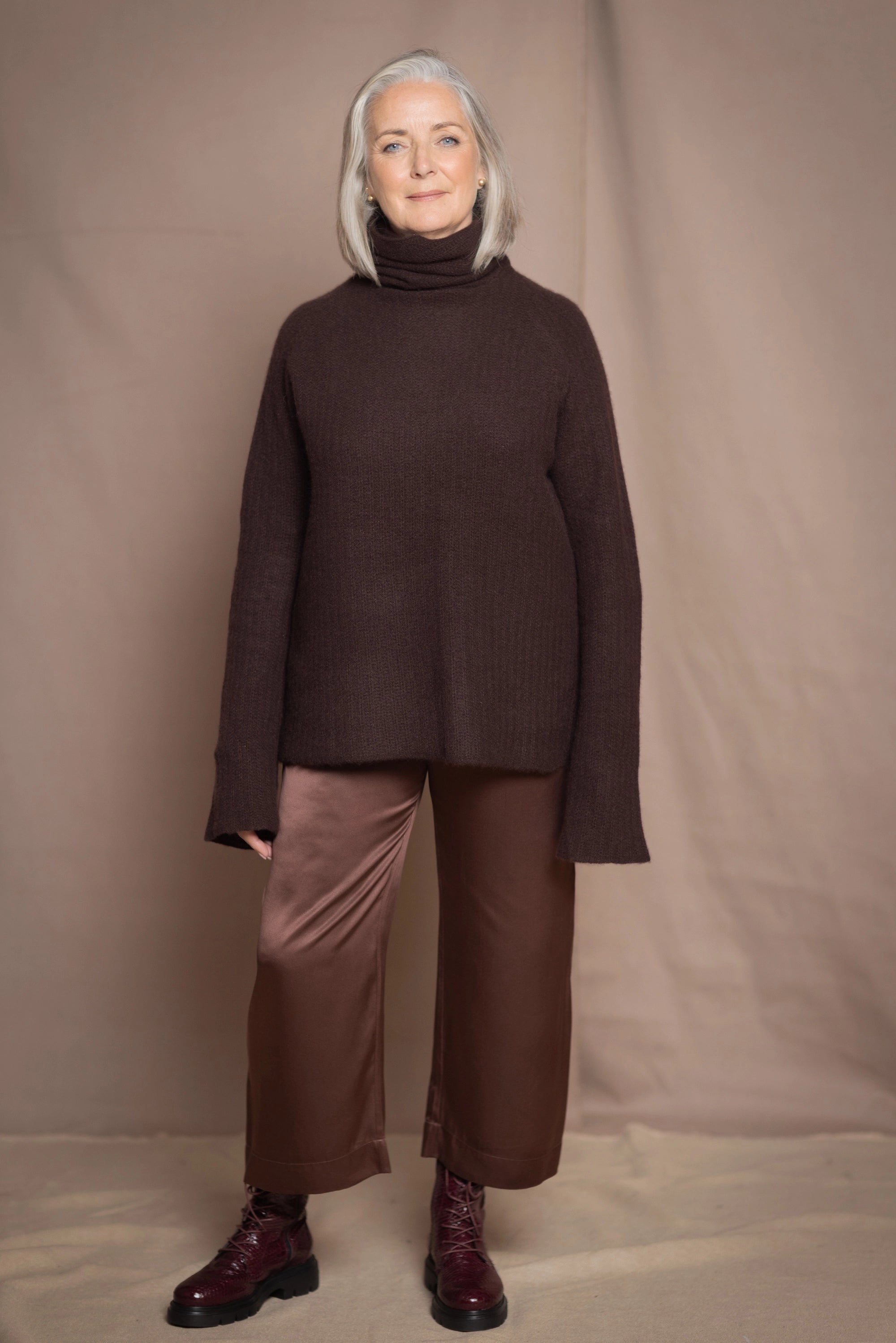 Fisherman Swing Cashmere Sweater | Truffle