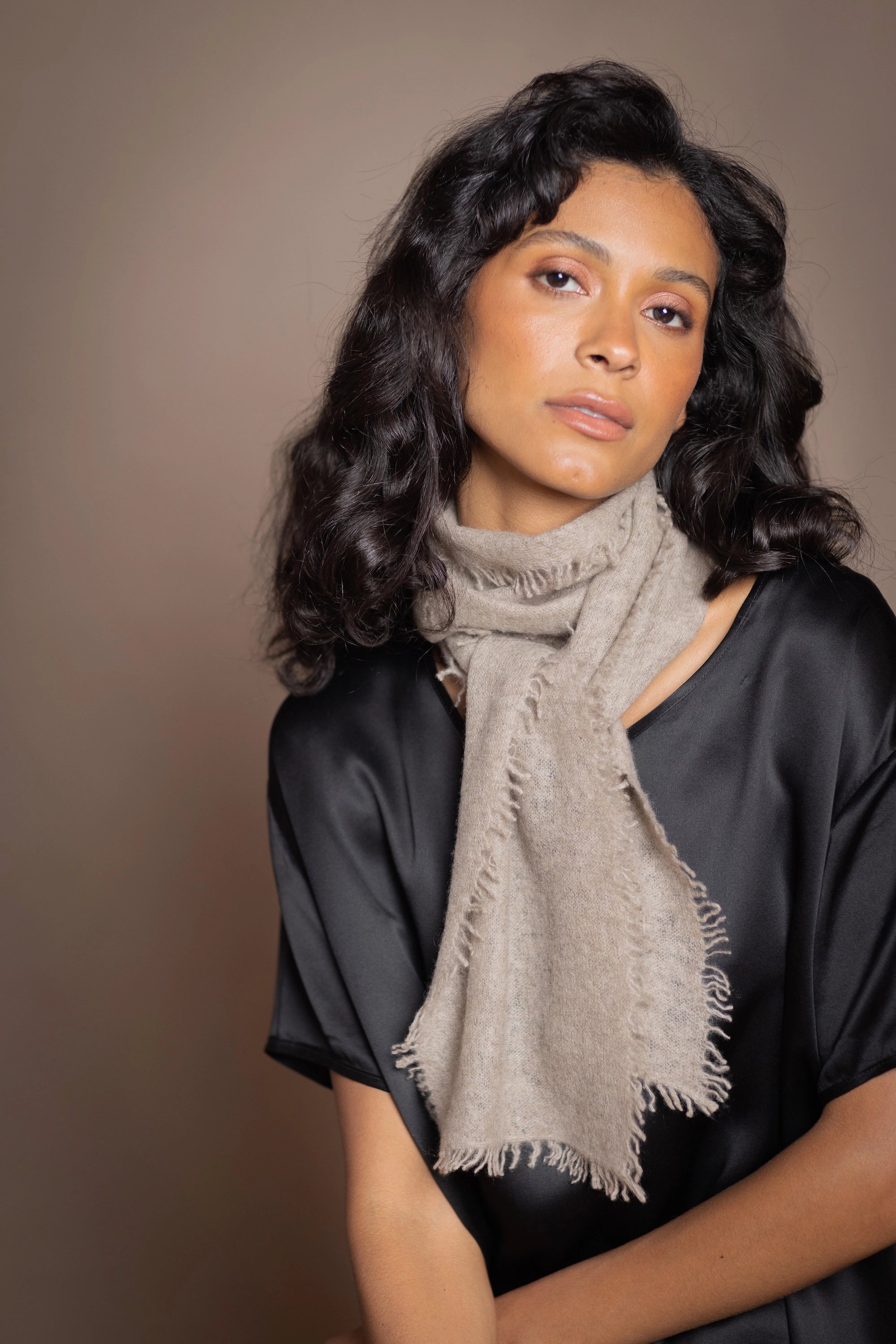 Frankie Cashmere Scarf | Light Taupe