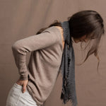 Lightweight Small Summer Cashmere Scarf in Dark Grey