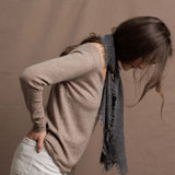 Lightweight Small Summer Cashmere Scarf in Dark Grey