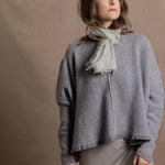 Lightweight Small Summer Cashmere Scarf in Pale Grey